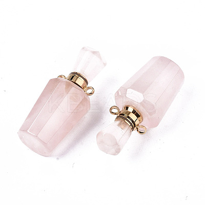 Faceted Natural Rose Quartz Pendants LS-G-T131-14G-1