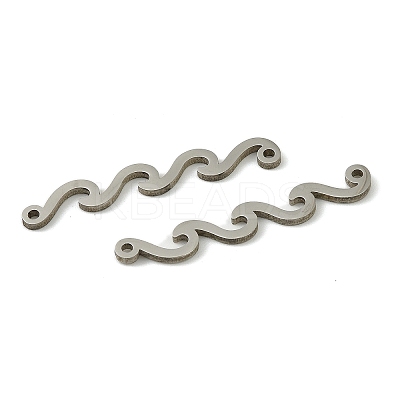 201 Stainless Steel Wave Shaped Connector Charms STAS-A190-01P-1