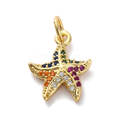 Brass Micro Pave Cubic Zirconia Pendants X-KK-S510-47G-04-1