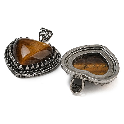 Natural Tiger Eye Pendants G-A095-01AS-07-1