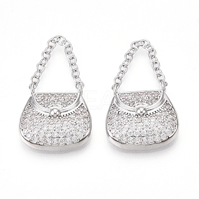 Brass Micro Pave Cubic Zirconia Pendants KK-T070-52P-1