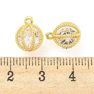 Brass Pave Cubic Zirconia Pendants KK-M286-17G-1