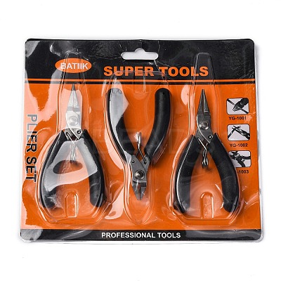 3Pcs Stainless Steel Jewelry Pliers Sets PT-C002-01-1