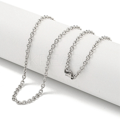 Non-Tarnish 201 Stainless Steel Cable Chain Necklaces for Women and Men NJEW-F322-10P-1