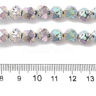 Blaking Painted Natural Lava Rock Beads Strands G-B086-A01-01A-1