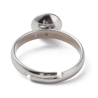 Tarnish Resistant Adjustable 304 Stainless Steel Finger Rings Components STAS-E163-97P-1