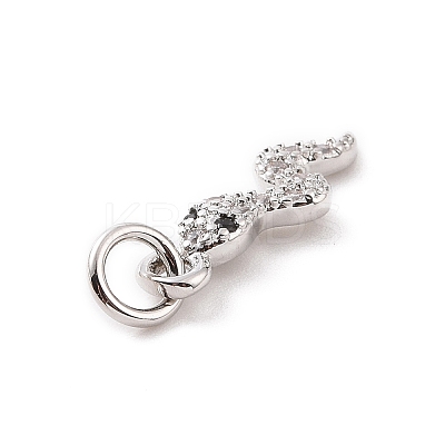 Brass Micro Pave Cubic Zirconia Charms KK-C012-27P-1