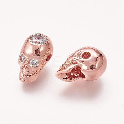 Brass Micro Pave Cubic Zirconia Beads ZIRC-E113-27-1