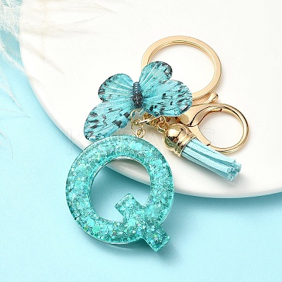 Resin & Acrylic & Faux Suede Tassel Keychain KEYC-YW00119-17-1