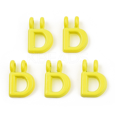 Rack Plating Spray Painted Alloy 2-Loop Link Pendants PALLOY-N176-01D-1