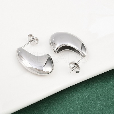 304 Stainless Steel Teardrop Stud Earrings EJEW-D335-01P-1