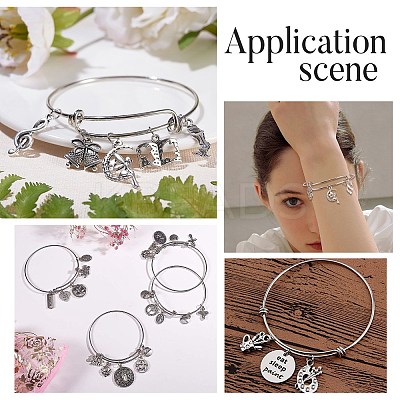 Adjustable PVD Vacuum Plating 304 Stainless Steel Expandable Bangle Making BJEW-UN0001-03M-1