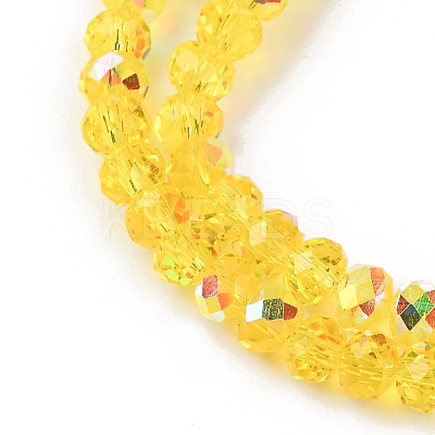 Electroplate Transparent Glass Beads Strands EGLA-A046-01A-19-1