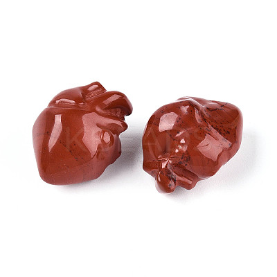 Natural Red Jasper Heart Beads G-T144-04C-1