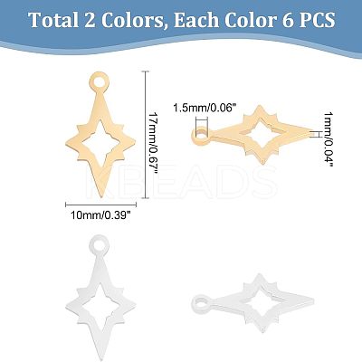 201 Stainless Steel Laser Cut Pendants STAS-UN0013-47-1