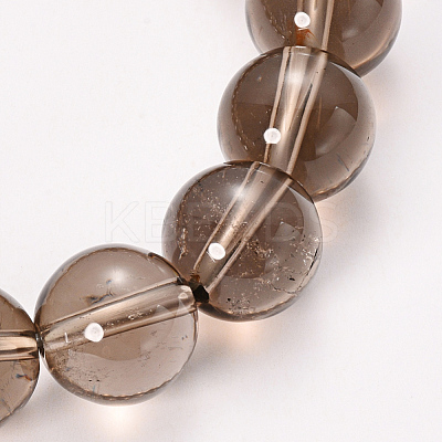 Natural Smoky Quartz Beaded Stretch Bracelets BJEW-Q692-54-8mm-1