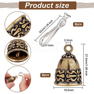 8Pcs Tibetan Style Brass Pendants FIND-OC0002-77-1