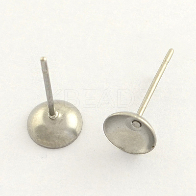Tarnish Resistant 304 Stainless Steel Post Stud Earring Findings STAS-R063-51-1