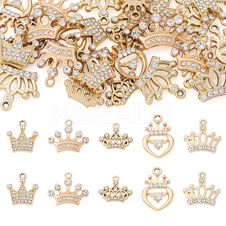 30Pcs 5 Style Alloy Rhinestone Pendants FIND-TA0009-16-1