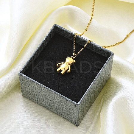 Ion Plating(IP) 304 Stainless Steel Pendant Necklace NJEW-K255-22G-1