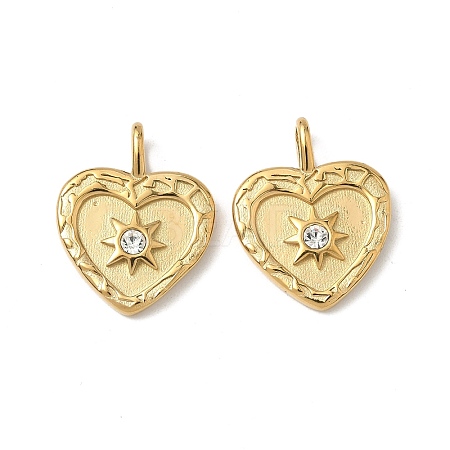304 Stainless Steel Rhinestone Pendants STAS-V015-07C-G-1