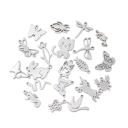 20Pcs 201 Stainless Steel Pendants STAS-G365-01P-1