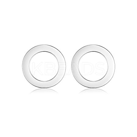 Anti-Tarnish Ring Rhodium Plated 925 Sterling Silver Stud Earrings PB1316-8-1
