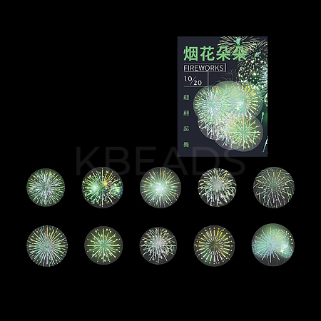 20Pcs 10 Patterns PVC Self Adhesive Firework Decorative Stickers WG62071-05-1