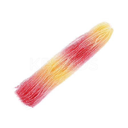 Gradient Color Baking Paint Glass Bead Strands DGLA-A039-T6mm-A02-1