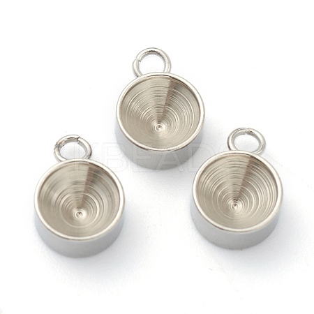 Tarnish Resistant 202 Stainless Steel Pendant Rhinestone Settings STAS-F266-21D-P-1