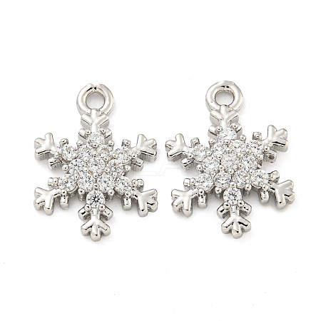 Brass Micro Pave Clear Cubic Zirconia Pendants X-FIND-Z044-09P-1