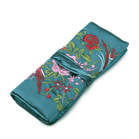 Retro Rectangle Silk Zipper Roll Pouches CON-PW0001-093T-1