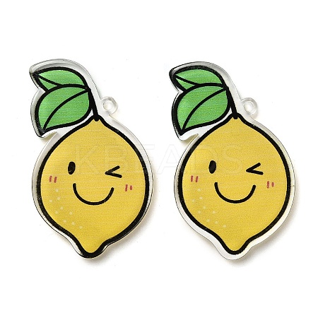 Opaque Printed Acrylic Pendants OACR-I020-06B-1