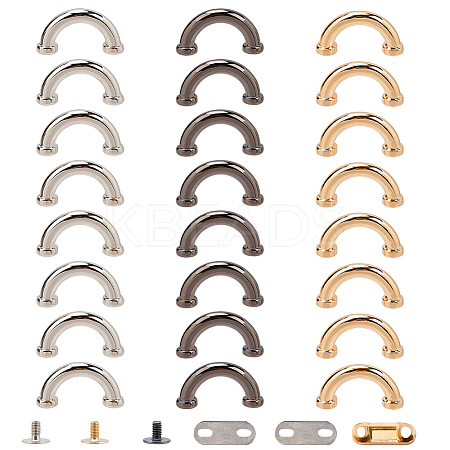 24 Sets 3 Colors Aluminum Alloy Bag Hanger D Buckles FIND-WR0003-74-1