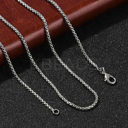 1.5mm Rack Plating Brass Box Chain Necklaces for Women Men MAK-L044-21P-1
