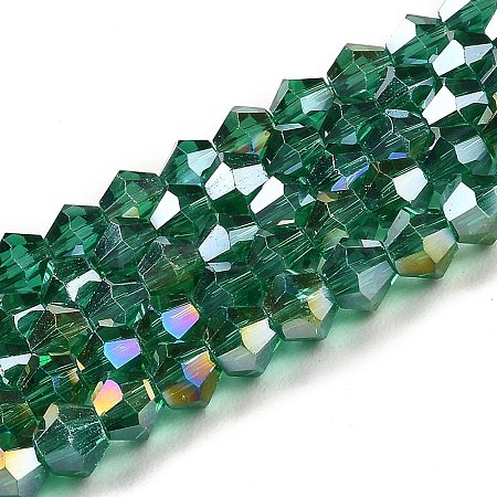 Transparent Electroplate Glass Beads Strands EGLA-A039-T6mm-B10-1