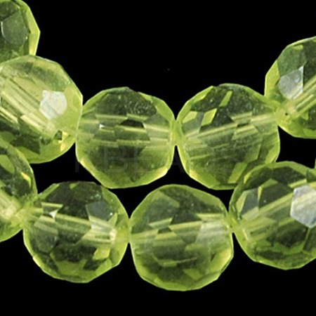 Faceted Glass Round Beads Strands X-GF6MMC09-1
