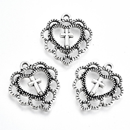 Tibetan Style Alloy Pendants TIBE-S323-059AS-RS-1