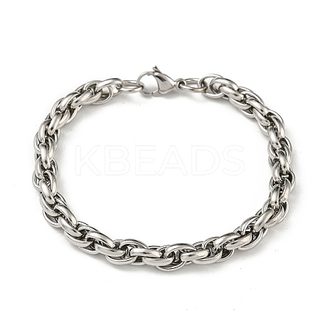 Non-Tarnish 201 Stainless Steel Rope Chain Bracelets STAS-Z056-16P-1
