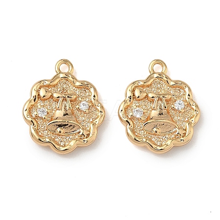 Christmas Brass Micro Pave Clear Cubic Zirconia Pendants KK-A280-03C-G-1