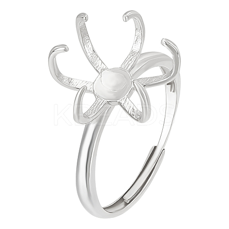 Rhodium Plated Sterling Silver Adjustable Ring Components STER-BC0002-32-1
