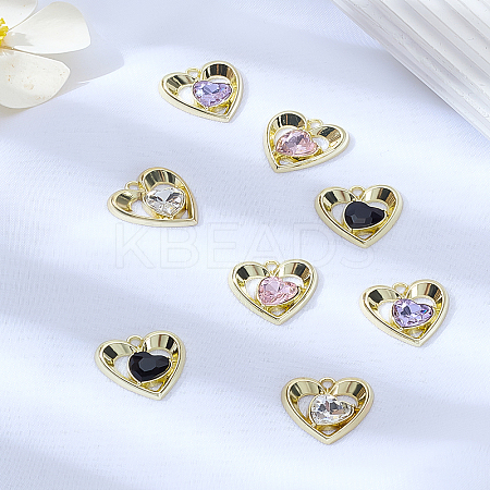 8Pcs 4 Colors Alloy Pendants FIND-LP0005-98-1
