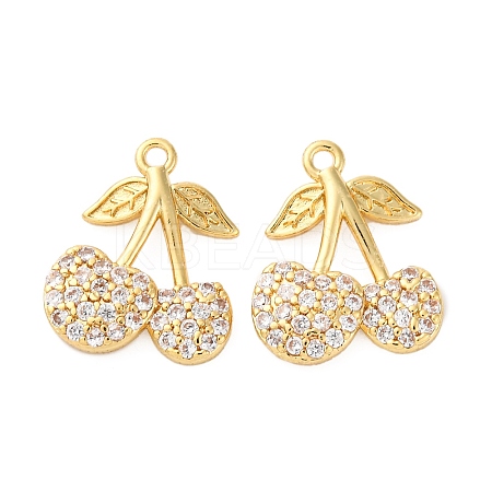 Brass Micro Pave Cubic Zirconia Pendants KK-F895-18A-G-1
