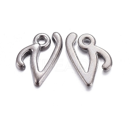 Gunmetal Plated Alloy Letter Pendants LS-PALLOY-J718-01B-V-1