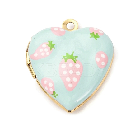 304 Stainless Steel Heart Locket Pendants STAS-Z168-02G-04-1