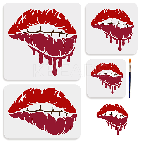 1 Set PET Hollow Out Drawing Painting Stencils DIY-MA0005-22B-1