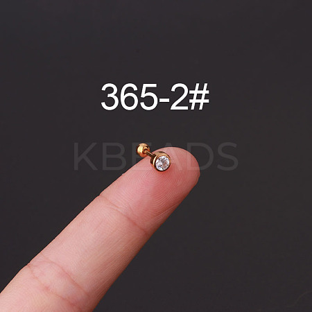 316L Surgical Stainless Steel Micro Pave Clear Cubic Zirconia Cartilage Earrings WG35966-02-1