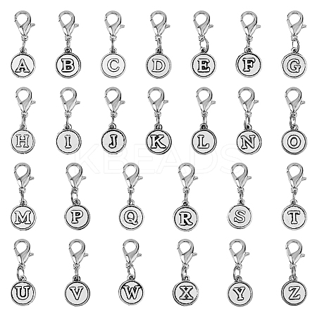 52Pcs 26 Style Alloy Replacement Zipper Sliders HJEW-AB00695-1