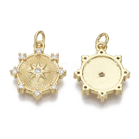 Brass Micro Pave Cubic Zirconia Pendants ZIRC-S067-001-NF-1