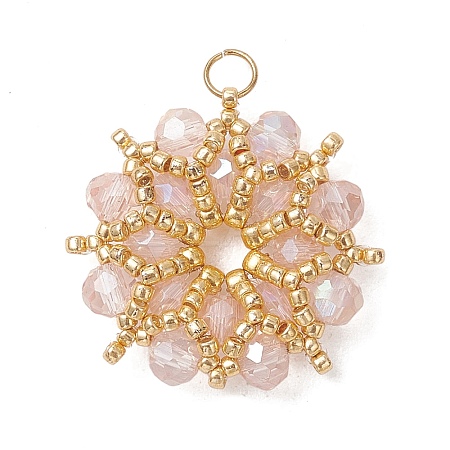 AB Color Plated Glass Pendants PALLOY-MZ01314-03-1